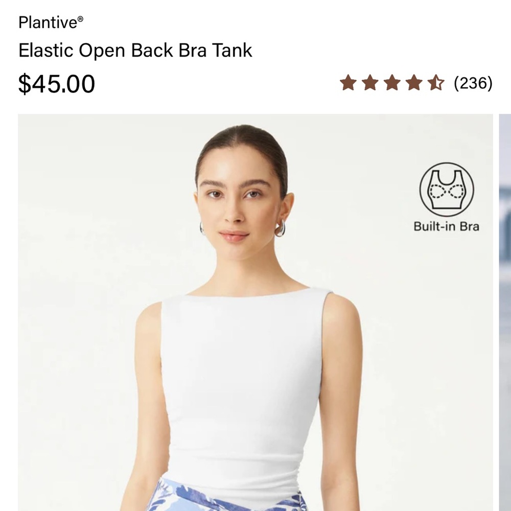 OGL Cream Elastic Open-Back Bra Tank